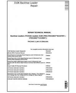 TM12448 - John Deere 310K Backhoe Loader (SN. D219707-; C219607-) Service Repair Technical Manual