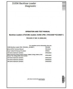 TM12459 - John Deere 310SK (iT4/S3B) Backhoe Loader (SN:E219607-) Diagnostic and Test Service Manual