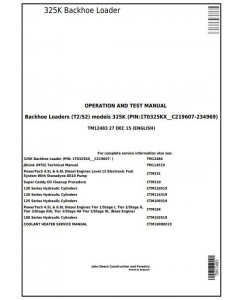 TM12483 - John Deere 325K (T2/S2) Backhoe Loader (SN:C219607-C234969) Diagnostic&Test Service Manual