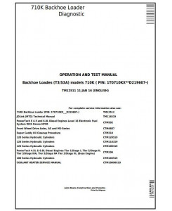 TM12511 - John Deere 710K (T3/S3A) Backhoe Loader (SN: D219607-) Diagnostic and Test Service Manual