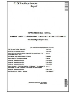 TM12512 - John Deere 710K (T3/S3A) Backhoe Loader (PIN: 1T0710KX__D219607-) Service Repair Manual