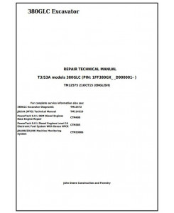 TM12575 - John Deere 380GLC (PIN:1FF380GX__D900001) T3/S3A Excavator Service Repair Technical Manual