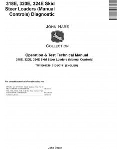 TM13006X19 - John Deere 318E, 320E, 324E Skid Steer Loaders (Manual Controls) Operation&Test Manual