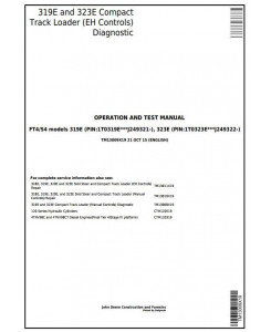 TM13009X19 - John Deere 319E, 323E Skid Steer & Compact Track Loader (EH) Diagnostic Service Manual