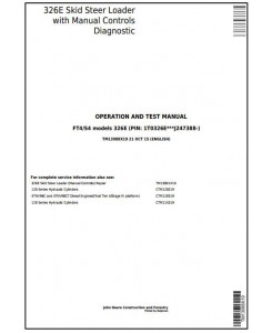 TM13088X19 - John Deere 326E Skid Steer Loader w. Manual Controls Diagnostic and Test Service Manual