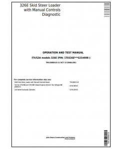 TM13089X19 - John Deere 326E Skid Steer Loader with Manual Controls Diagnostic & Test Service Manual