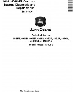 John Deere 4044M, 4044R, 4049M, 4049R, 4052M, 4052R, 4066M, 4066R Technical Manual (TM131019)