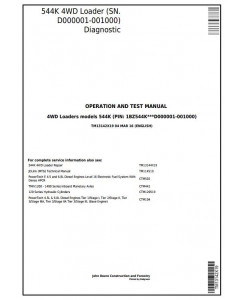 TM13142X19 - John Deere 544K 4WD Loader (SN.D000001-001000) Diagnostic, Operation&Test Service Manual