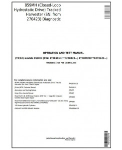 TM13184X19 - John Deere 859MH (Closed-Loop Hydr.Div) Harvester (SN.270423-) Diagnostic Service Manual