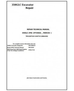 TM13207X19 - John Deere 350GLC (PIN: 1FF350GX__F809192-) Excavator Service Repair Technical Manual