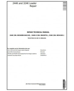 TM13279X19 - John Deere 244K (SN.B034088-044118) , 224K-II (SN.B042870-) , 324K (SN.B034182-) Loader Repair manual