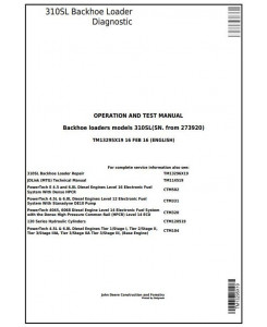 TM13295X19 - John Deere 310SL Backhoe Loader (SN. from 273920) Diagnostic and Test Service Manual