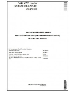 TM13363X19 - John Deere 544K 4WD Loader (SN.F670308-677548) Diagnostic, Operation&Test Service Manual