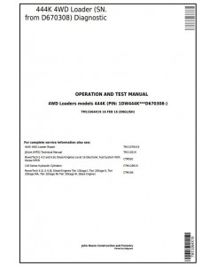 TM13364X19 - John Deere 444K 4WD Loader (SN. from D670308) Diagnostic, Operation&Test Service Manual