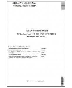 TM13370X19 - John Deere 444K 4WD Loader (SN. from D670308) Service Repair Technical Manual