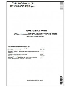 TM13371X19 - John Deere 524K 4WD Loader (SN. D670308-677548) Service Repair Technical Manual