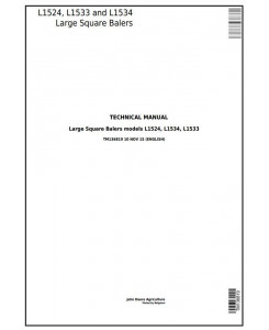 TM136819 - John Deere L1524, L1533, L1534 Hay & Forage Large Square Balers Technical Service Manual  I