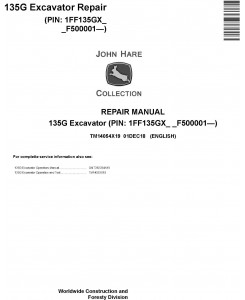 John Deere 135G (SN. from F500001) Excavator Service Repair Technical Manual (TM14054X19)