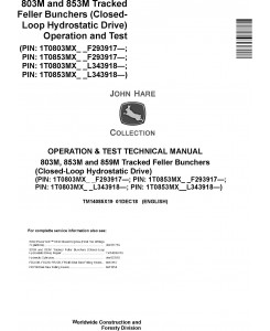 John Deere 803M,853M (SN.F293917-,L343918-) Feller Buncher(Closed-Loop) Diagnostic Manual TM14085X19