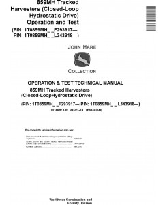 John Deere 859MH (SN. F293917-, L343918-) Harvesters (Closed-Loop) Diagnostic Manual (TM14097X19)