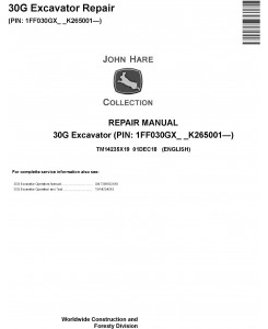 John Deere 30G (SN.from K265001) Excavator Service Repair Technical Manual (TM14235X19)