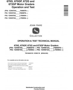 John Deere 670G,670GP, 672G,672GP (SN.F680878-,L700954) Motor Graders Diagnostic Manual (TM14242X19)