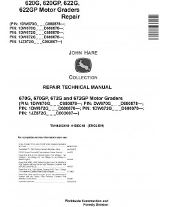John Deere 670G, 670GP, 672G, 672GP (SN. C680878-,D680878-) Motor Graders Repair Manual (TM14253X19)