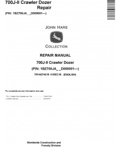John Deere 700J-II (SN. D000001-) Crawler Dozer Repair Service Manual (TM14274X19)