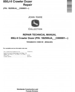 John Deere 850J-II (SN. C000001-) Crawler Dozer Service Repair Technical Manual (TM14282X19)