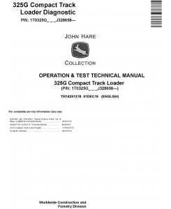 John Deere 325G Compact Track Loader Operation & Test Technical Manual (TM14291X19)