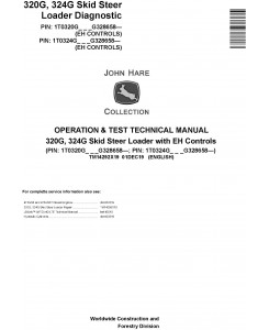 John Deere 320G, 324G Skid Steer Loader Operation & Test Technical Manual (TM14292X19)