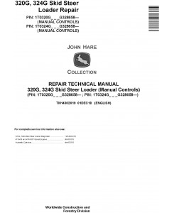 John Deere 320G, 324G Skid Steer Loader (Manual Controls) Repair Technical Manual (TM14302X19)