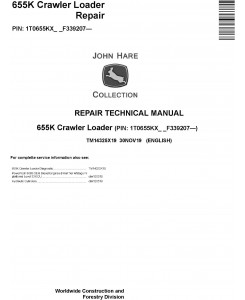 John Deere 655K Crawler Loader Repair Technical Manual (TM14325X19)