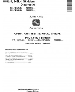 John Deere 848L-II, 948L-II Skidders Operation & Test Technical Manual (TM14335X19)