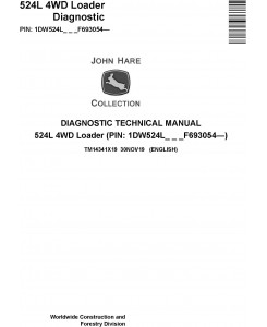 John Deere 524L 4WD Loader Diagnostic Technical Manual (TM14341X19)