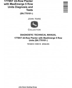 John Deere 1775NT 24-Row Planter with MaxEmerge 5 Row Units Diagnostic Technical Manual (TM144619)