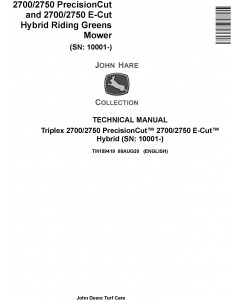 John Deere 2700, 2750 PrecisionCut and E-Cut Hybrid Riding Greens Mower Technical Manual (TM159419)