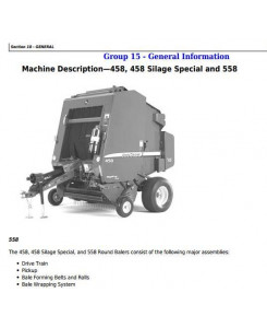 TM1735 - John Deere 458, 558, 458 Silage Special Round Balers Service Repair Technical Manual