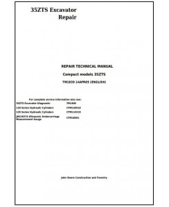 TM1839 - John Deere 35ZTS Compact Excavator Service Repair Technical Manual