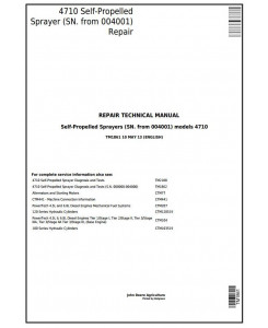 TM1861 - John Deere 4710 Self-Propelled Sprayer (SN. from 004001) Service Repair Technical Manual