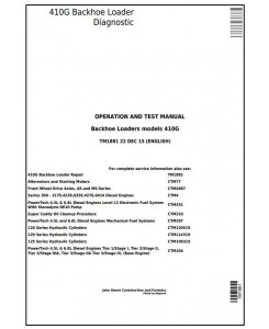 TM1881 - John Deere 410G Backhoe Loader Diagnostic, Operation and Test Service Manual