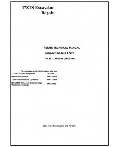 TM1897 - John Deere 17ZTS Compact Excavator Service Repair Technical Manual