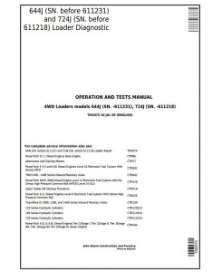 TM2075 - John Deere 644J (SN.-611231), 724J (SN.-611218) 4WD Loader Diagnostic & Test Service Manual