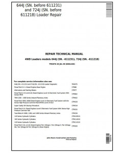 TM2076 - John Deere 644J (SN.-611231), 724J (SN.-611218) 4WD Loader Service Repair Technical Manual