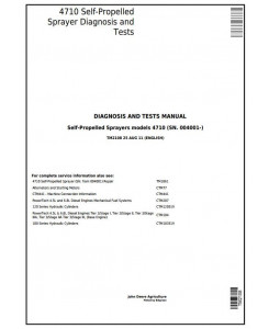 TM2108 - John Deere 4710 Self-Propelled Sprayer (SN.from 004001) Diagnostic and Tests Service Manual