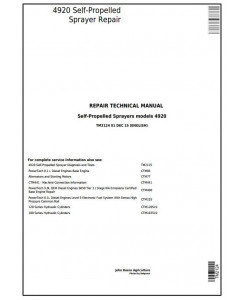 TM2124 - John Deere 4920 Self-Propelled Sprayers Service Repair Technical Manual