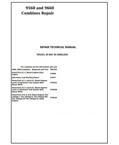TM2161 - John Deere 9560 and 9660 Combines (SN. 705201-) Service Repair Technical Manual