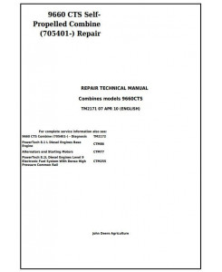 TM2171 - John Deere 9660 CTS Self-Propelled Combine (SN.from 705401) Service Repair Technical Manual