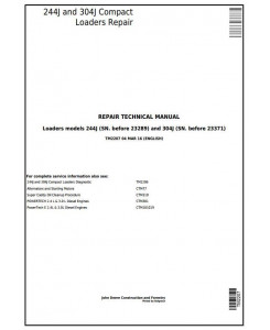 TM2207 - John Deere 244J (SN.-23289) , 304J (SN.-23371) Compact Loader Service Repair Technical Manual