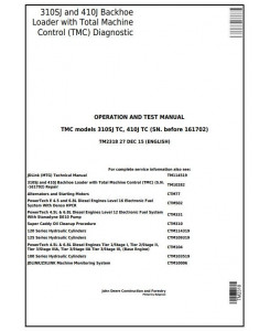 TM2318 - John Deere 310SJ TC, 410J TC Backhoe Loader w.TMC (SN.-161702) Diagnostic&Test Service Manual